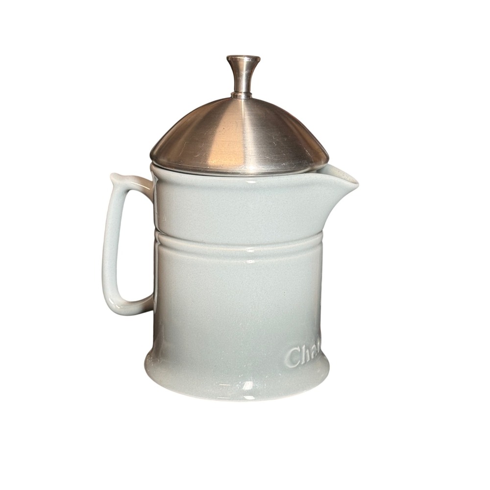 Chantal Ceramic French Press 16oz Light‎ Blue Stoneware Coffee Maker 92-FP16